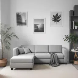 Trevi Bingo Velvet LHS 5 Seater Sectional Sofa (Grey)-image-8