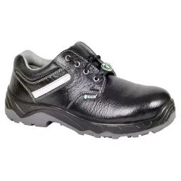 Zain Safety Premium Steel Toe Safety Shoes PU Double Density Low Ankle Black Buff Apollo Genuine Leather Size UK11, ZM-04-picture-42