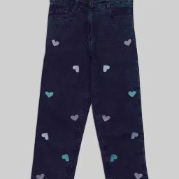 Nauti Nati Girls Blue Cotton Embroidered Jeans-image-73