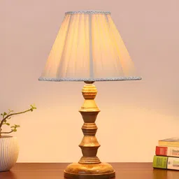 Aura Off White Wood Traditional Abstract Shaped Table Lamp image 4