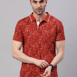 Classic Polo Men Abstract Printed Polo Collar Cotton Slim Fit T-shirt-picture-31