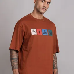 The Roadster Lifestyle Co Graphic Printed Relaxed-Fit Pure Cotton T-Shirt image 4