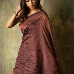 THE AQUARIUS Ethnic Motifs Silk Blend Handloom Saree image 2