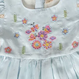 TINY TWILLS Embroidered Puff Sleeve Linen Fit & Flare Dress image 2