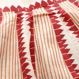 W Women Cream-Coloured & Maroon Printed Maxi A-Line Skirt image 5