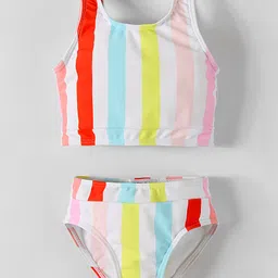 Mark & Mia Sleeveless Two Piece Striped Swimsuit - White-picture-22