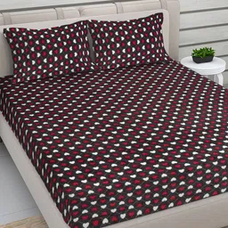 FABINALIV Multicolor Abstract Woollen King Size Double Bedsheet with 2 Pillow Covers-picture-16