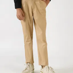 One Friday Cotton Solid Trousers - Bronze-picture-27