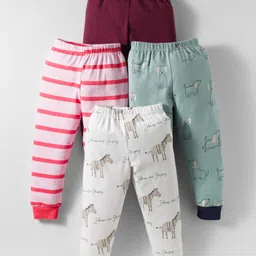 Kidi Wav Pack Of 4 Zebra & Dogs Printed Pajamas - Multi Colour-picture-18