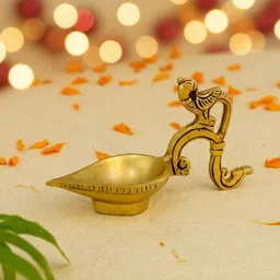 Ekhasa Brass Peacock Diya With Handle Pooja Essentials-picture-15
