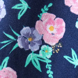 Babyhug Cotton Looper Full Length Lounge Pant Floral Print- Navy Blue image 3