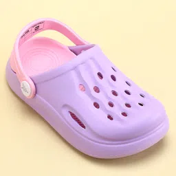 Pine Kids Clogs with Back Strap - Purple & Pink image 3