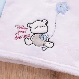 Mark & Mia Raglan Full Sleeves Winter Wear Hooded Night Suit With Animal Embroidery - Light Blue image 5