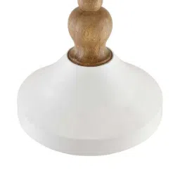 Homesake White Cone Shaped Lamp with Wooden Holder - Set of 1 image 3