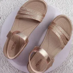 Metro Women's Rose Gold Ankle Strap Sandals-picture-38