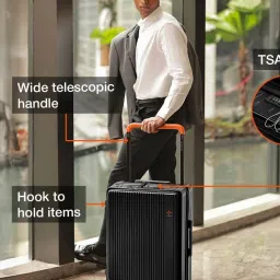 Nasher Miles Silicon Valley Hard-Sided Polycarbonate Cabin Luggage Black 20 inch Trolley Bag image 5