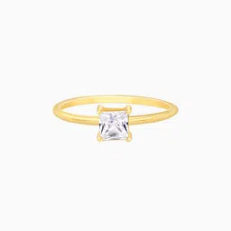 GIVA 925 Sterling Silver Gold Plated Cubic Zirconia Studded Beauty Ring image 2