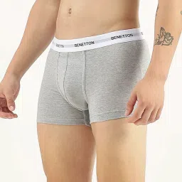 United Colors Of Benetton Black & Grey Regular Fit Striped Trunks - Pack Of 2 image 5