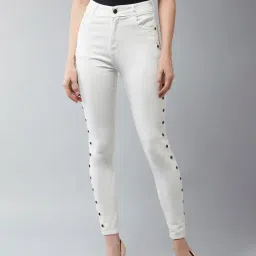 DOLCE CRUDO White Embellished Jeans-image-92