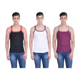 Dollar Bigboss Assorted Color Cotton Regular Fit Gym Vests (Pack Of 3)-picture-2