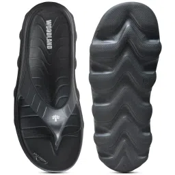 Woodland Men's Black Flip Flops image 5