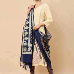 Soch Blue Woven Pattern Dupatta-picture-26