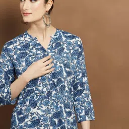 Melange By Lifestyle Indigo Regular Fit Printed Kurti image 5