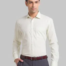 Park Avenue Green Cotton Slim Fit Self Pattern Shirt-picture-25