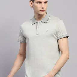 Monte Carlo Light Grey Slim Fit Polo T-Shirt image 5