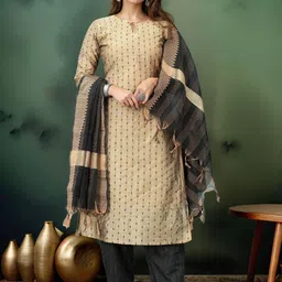 Anouk Rustic Women Ethnic Motifs Printed Regular Kurta with Trousers & With Dupatta image 2
