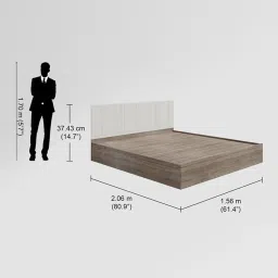 Godrej Interio Chime Sonoma Oak Engineered Wood Queen Bed image 5