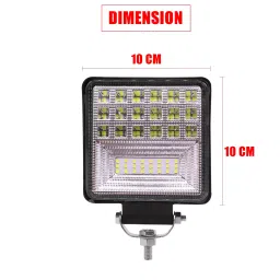 AllExtreme EX126W1 42 LED Fog Light Waterproof Square Led Flood Lamp Offroad Driving Work Light for Bikes Cars and Motorcycle (126W, White Light, 1 Pc) image 2