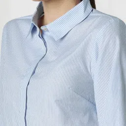 Van Heusen Blue Regular Fit Striped Shirt image 5