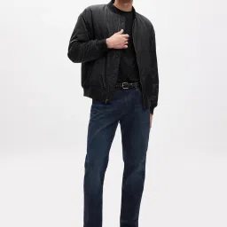GAP Navy Cotton Regular Fit Solid Jeans image 5