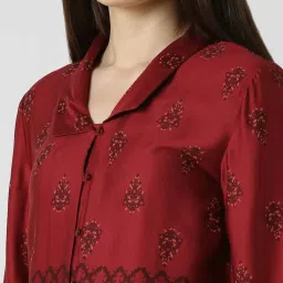 Van Heusen Maroon Printed Shirt image 5