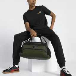 Puma Dark Olive Polyester Solid Duffle Bag image 5