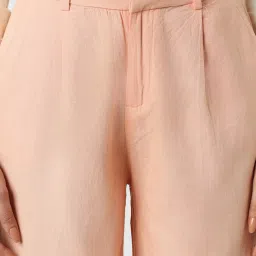 Van Heusen Peach Blended Regular Fit Mid Rise Trousers image 5