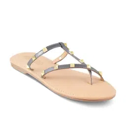 Tresmode Women's Grey Toe Ring Sandals-image-5