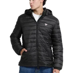 Guess Jeans Black Quilted Regular Fit Puffer Jacket-image-22