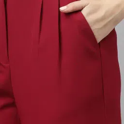 Latin Quarters Red Polyester Regular Fit High Rise Pants image 5