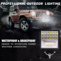 AllExtreme EX126W1 42 LED Fog Light Waterproof Square Led Flood Lamp Offroad Driving Work Light for Bikes Cars and Motorcycle (126W, White Light, 1 Pc) image 5