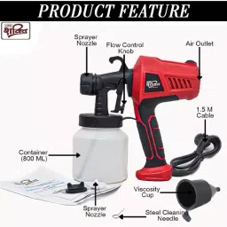 HPD Shakti 600 W Copper Motor HVLP Spray Gun 800 ml Tank Capacity, ESP50 image 2