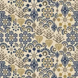 BOMBAY DYEING Olive Green & Blue Floral Printed 104 TC Double Bedsheet 2.24 M X 2.54 M image 2