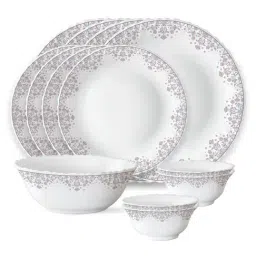 Larah by Borosil Lark Fluted White Opalware 13 Pieces Dinner Set-picture-10