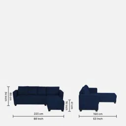 Trevi Ethos Fabric RHS 6 Seater Sofa (Cool Cobalt) image 2