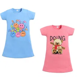 Todd N Teen Girls Multicolor Cotton Printed Nighty - Pack Of 2-picture-27