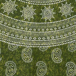 KD PRINTS Green & White Ethnic Motifs 180 TC King Bedsheet with 2 Pillow Covers image 3