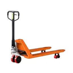 Nutronics Hydraulic Hand Pallet Truck with Wide Forks 4 Wheels 3000 Kg Load Capacity Orange for Industrial Purpose-image-52