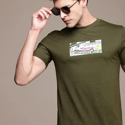 FCUK Brand Logo Printed Pure Cotton T-shirt-image-12