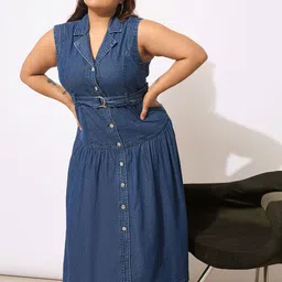 SASSAFRAS Curve Shirt Midi Dress-picture-22